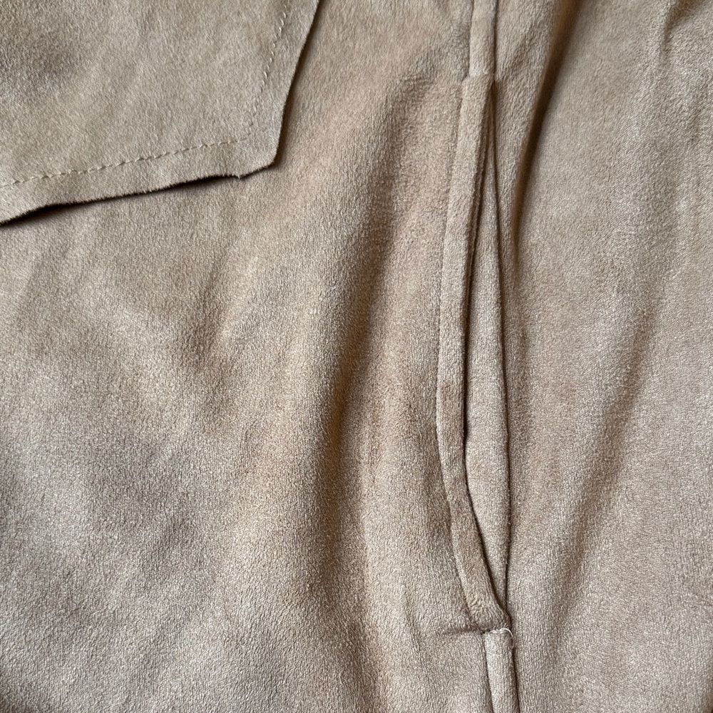 Liverpool  Women's Tan Brown Blazer Drapey Jacket Size Large 12-14 Faux Suede - Picture 7 of 12